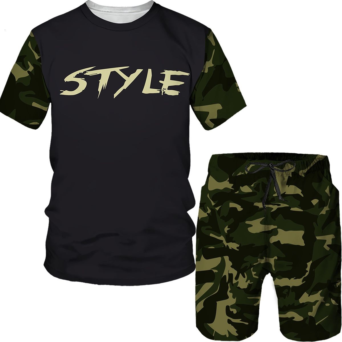 3D Printing Services - Conjuntos de Camuflagem Masculinos, Camisetas com