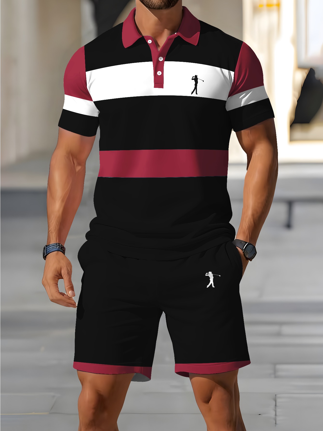 3D Printing Designing - Conjunto de Camisa Polo Masculina Verão