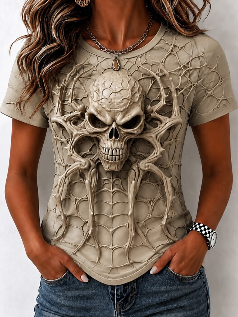 3D Printing Web - Camiseta Feminina de Verão com Estampa