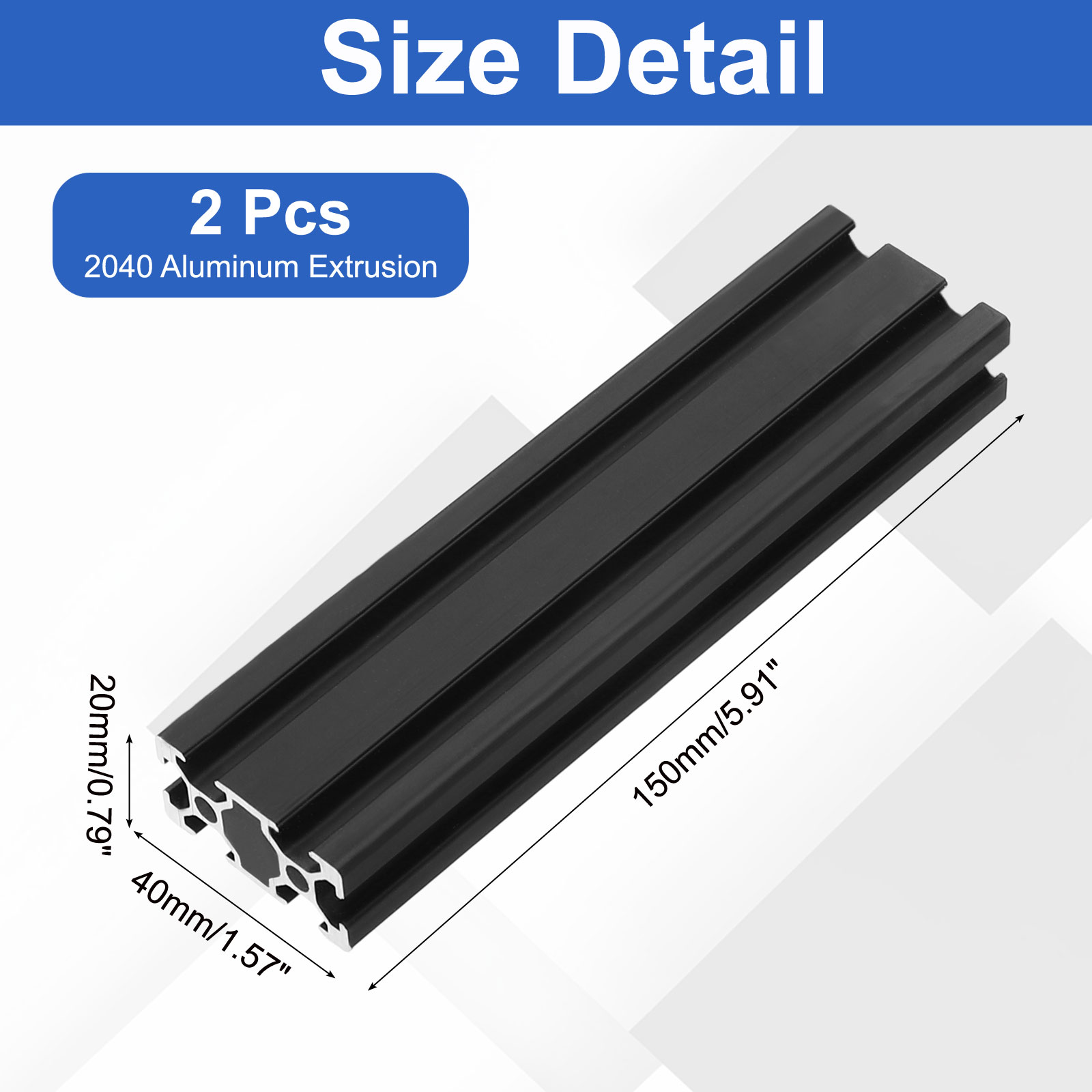 2 Peças 150-1220mm 2040 Perfil - V Slot Aluminum Extrusion avaliação e preço