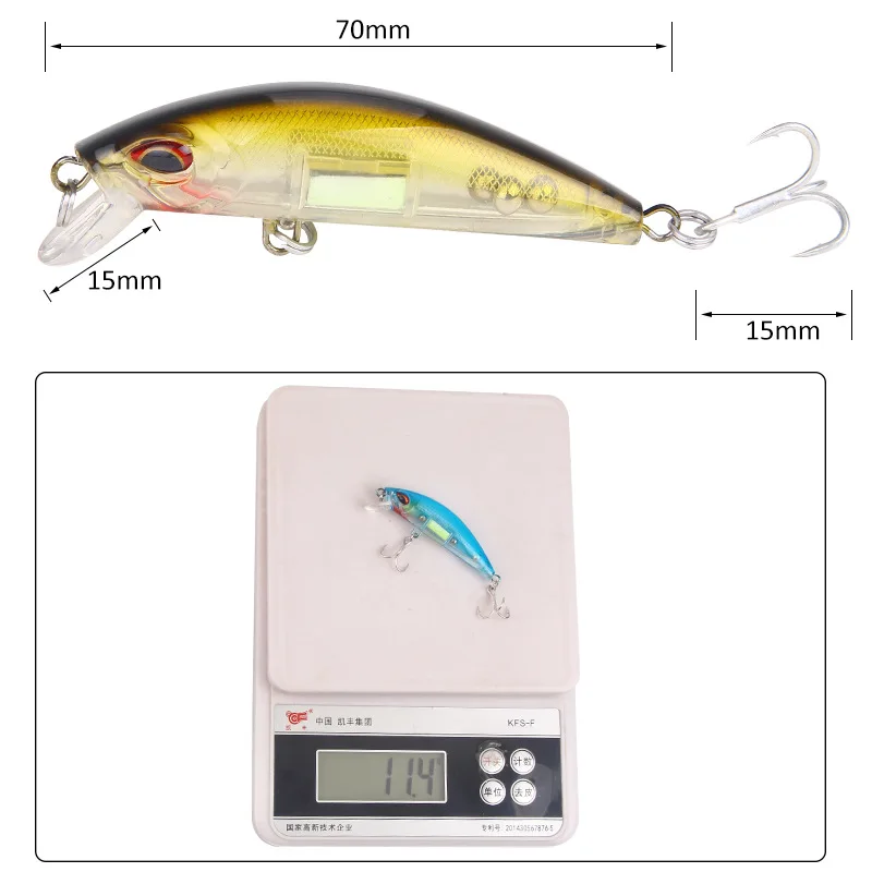 3d olhos luminosos minnow isca - 3D Printing Lure avaliação e preço