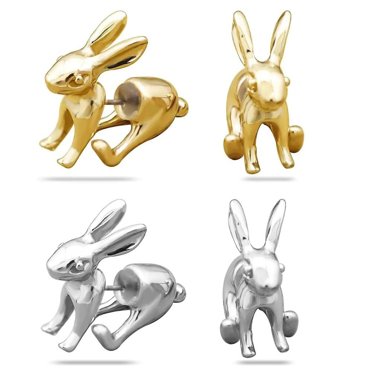 Moda 3d coelho brincos para mu - 3D Printing Rabbit avaliação e preço