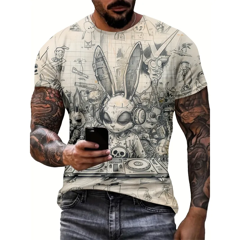 Camiseta Unissex de Manga Curt - 3D Printing Rabbit avaliação e preço