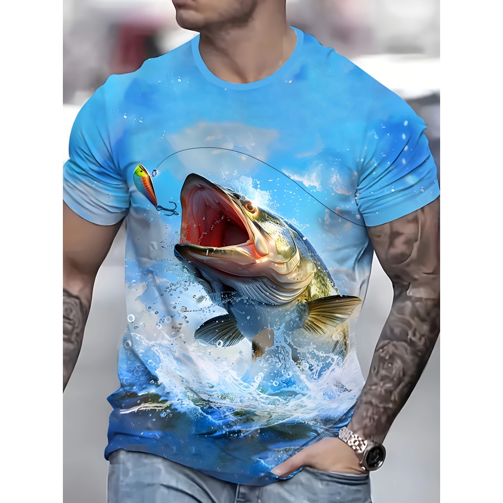 Camiseta masculina com estampa - 3D Printing Lure avaliação e preço